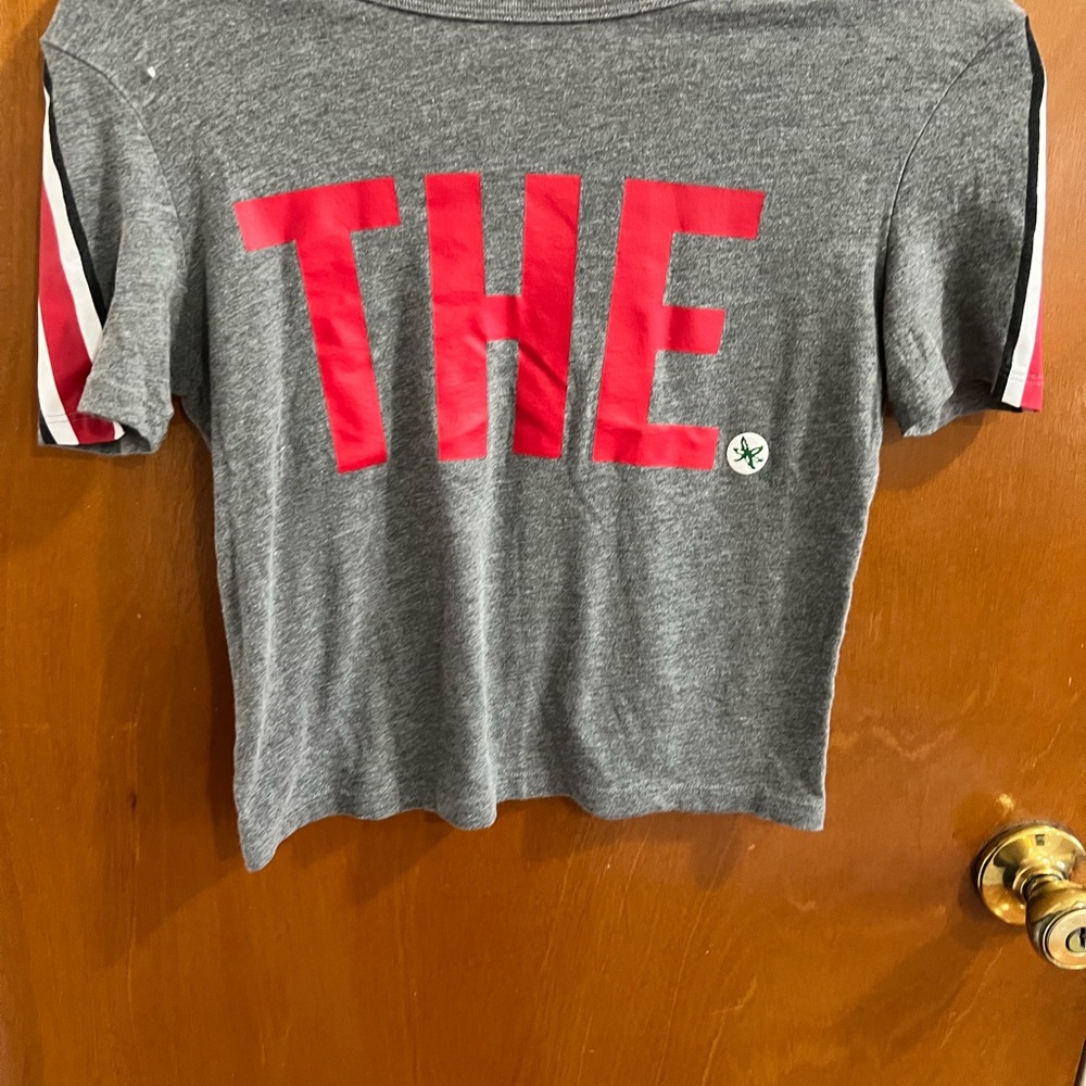 PINK Victoria's Secret Gray Tee with Red Lettering